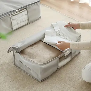 1 Large Capacity Clothing Storage Bag, Moving Packing Organizer for Clothes and Quilts, Comforter Storage Box, Under-Bed Storage, Space Saving Bag
