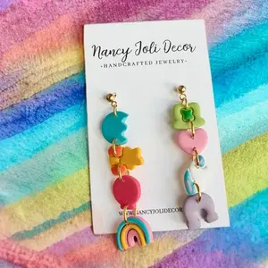Lucky charms dangles polymer clay Patrick’s day earrings handmade