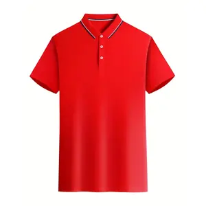 Breathable Polo Shirt for Men Red Fitted Short Sleeve Top with Collar All Seasons Business Casual Golf Wear Beige Wetsuit Style Shortsleeve Menswear Sun Hoodie Shirt