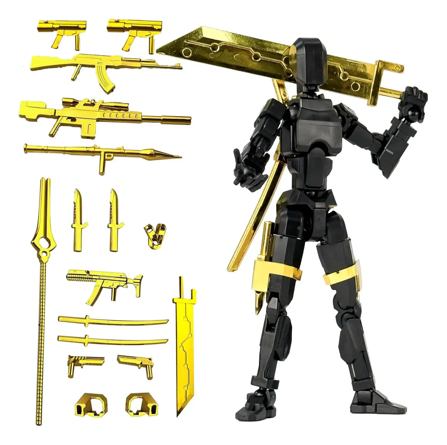 5.54" Assembled T13 Action Figure - Multi-Jointed 3D Printed 13 with 12-in-1 Accessories Articulated Titan13 Desktop Decoration Perfect Gift DIY Toys