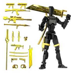 5.54" Assembled T13 Action Figure - Multi-Jointed 3D Printed Dummy 13 with 12-in-1 Accessories Articulated Titan13 Desktop Decoration Perfect Gift DIY Toys