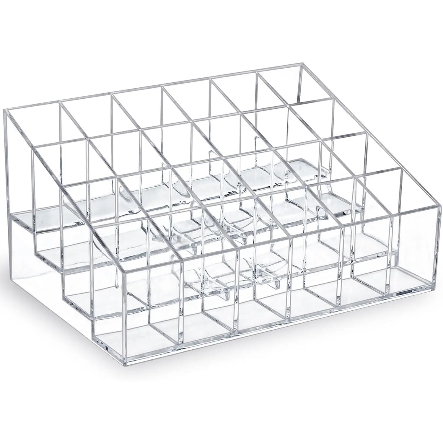 Lipstick Organizer,Small Clear Plastic Compact Lip Gloss Chapstick Perfume Sample Mascara Holder with 24 Slots