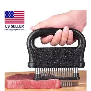 Meat Tenderizer with 48 Needle Blade Steak - Black Stainless Kitchen Steel Utensils