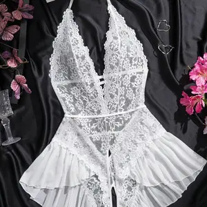 Lace Sexy Bodycon Dress, Alluring Floral Pattern, Fitted Natural Waist Design, Perfect for Everyday Wear & Stylish Womenswear Bodysuit Lingerie Style Elegance Lingerie