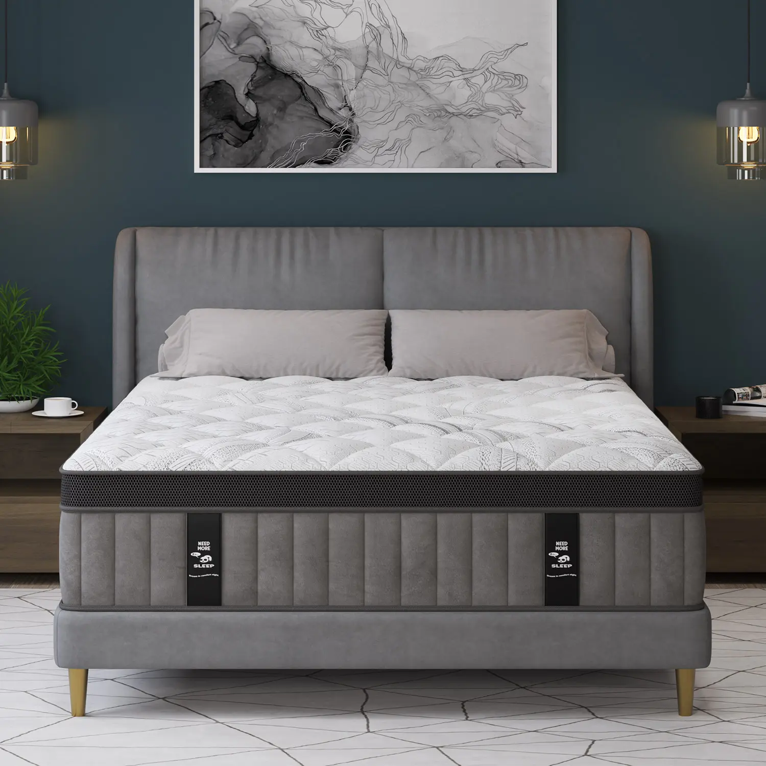 12"14" Gel Memory Foam Hybrid Pocket Spring Mattress Twin Full Queen King Euro Top Medium Firm for Back & Lumbar Support Cooling Gel Infused Pressure Relief