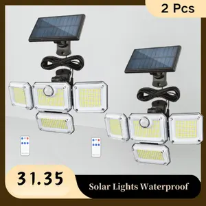 LED Driveway Light at Night Solar Lights Outdoor Motion Sensor 333 LED Waterproof Flood Light for Garden Patio Yard Landscape Lighting with 2400 mAh Battery and 270° Sensor
