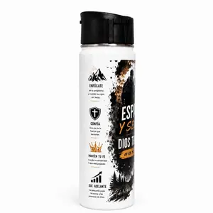 Botella Cristiana Motivacional 22oz | Esfuérzate y Sé Valiente | Acero Inoxidable
