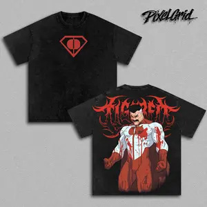 Omni Man Invincible Season 4 Superhero Comic Game Graphic Tees, Vintage Invincible VS Game Washed Casual Oversized Streetwear Shirt, Viltrumite Power Aesthetic, Heavy Cotton Boxy Fit, Fan Hype Drop