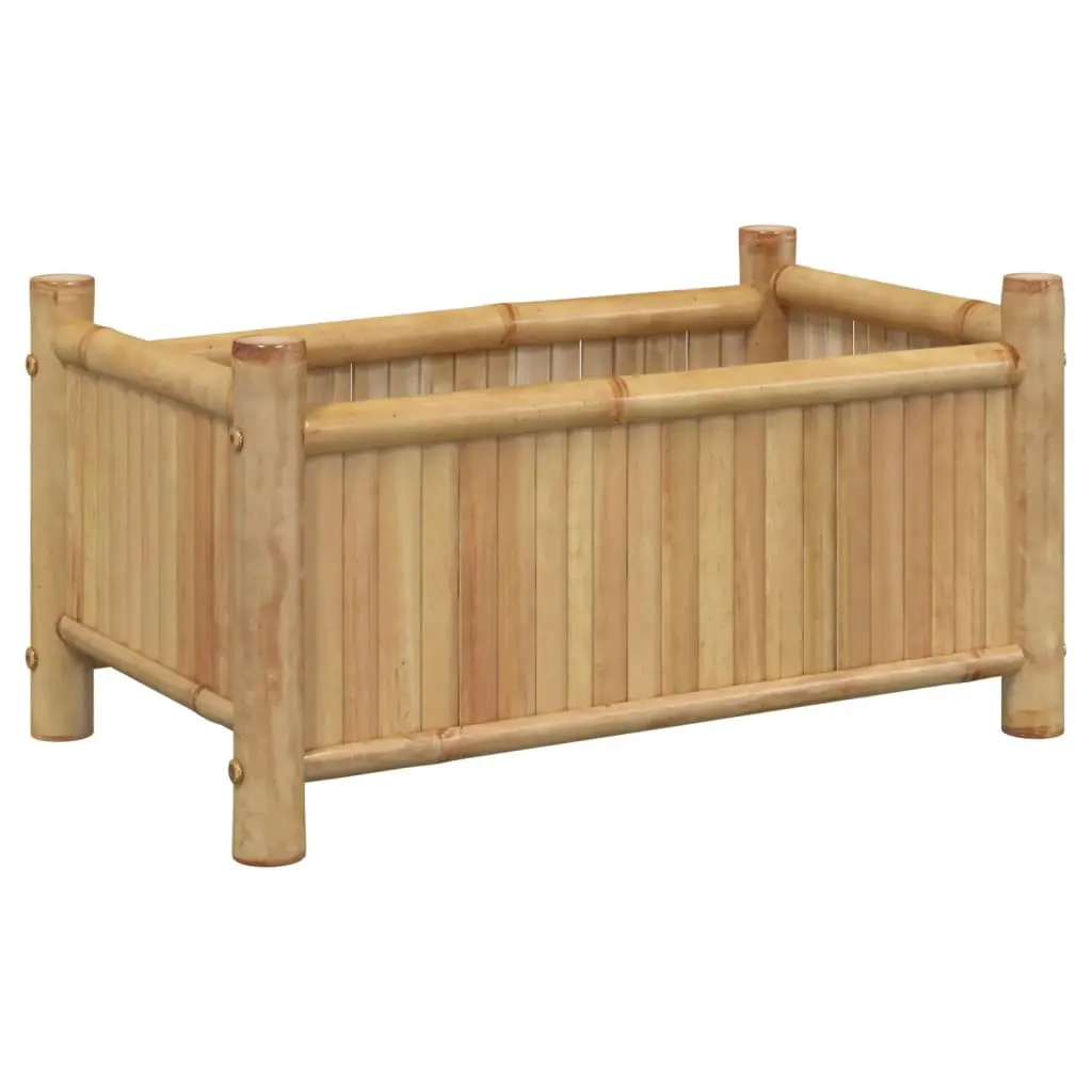 vidaXL Planter, Raised Garden Bed, Patio Flower Pot, Outdoor Plant Stand, Flower Box for Balcony Vegetable Flower Herb, Plant Tray, Bamboo 366460
