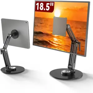 Magnetic Portable Monitor Stand 15.6" VESA Mount 75mm Fits 13.3" 14.1" 15.6" 17.3" 18.5 inch Screen, Adjustable Foldable 360 °   Swivel Tool-Free for Desk
