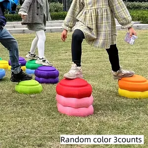 Random Color Stepping Stone, 3 Counts/set Concentration & Balance Training Props, Balance Board for Physical Training and Outdoor Game Supplies