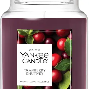 Yankee Candle Cranberry Chutney Large 22 OZ Jar Candle Jar Decor Fragrance Scented Set Perfume Aroma