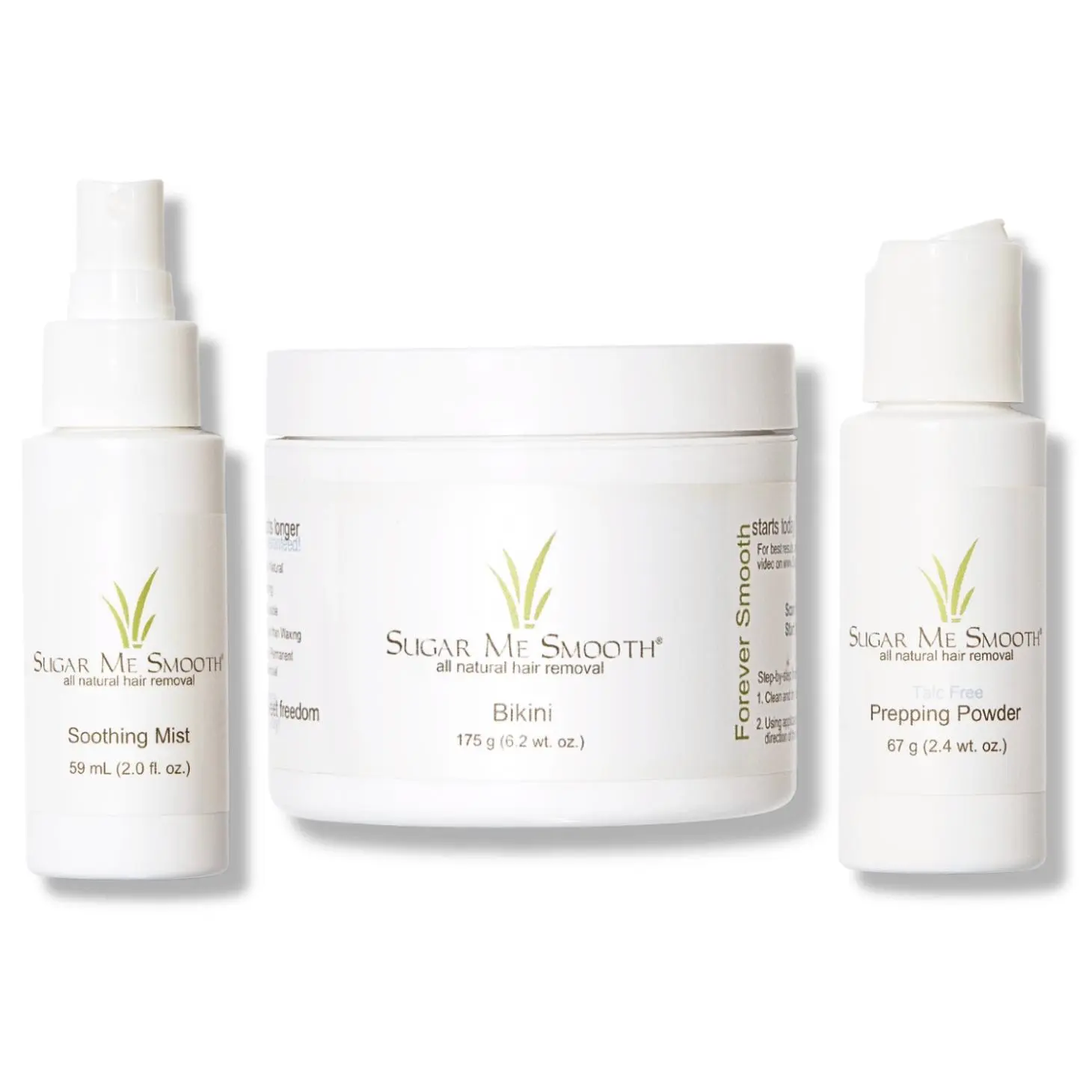 Sugar Me Smooth Bikini Hair Removal Kit - All Natural Sugar Wax for Sensitive Skin, Includes Soothing Mist & Prepping Powder, No Heat, No Strips, No Mess