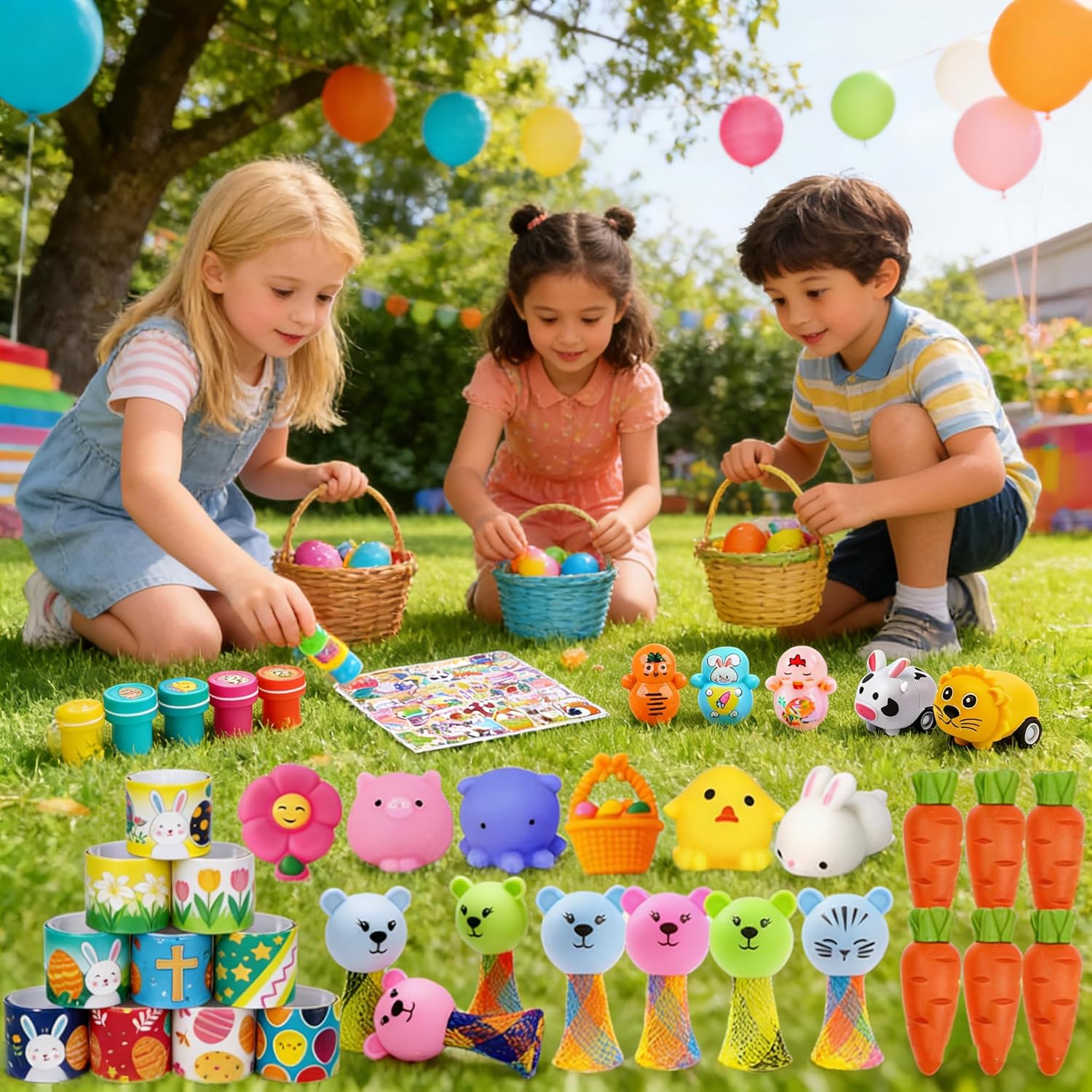 Bulk Easter Eggs 60 Pack – Easter Basket Stuffers with Assorted Toys, Easter Egg Hunt Fillers, Easter Party Favors, Classroom Prizes, Easter Gifts for Kids