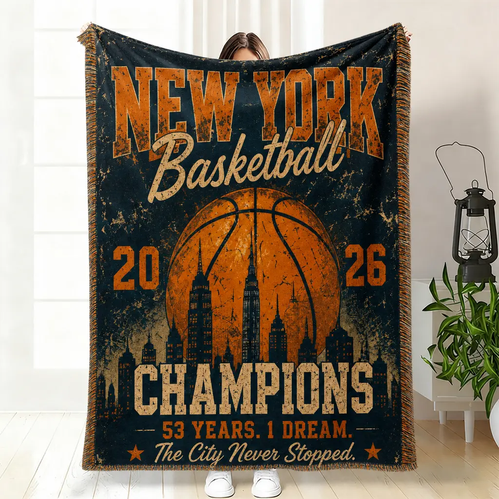 Basketball Title Win , New York City Champions , Plush Throw for Couch Man Cave, Sports Victory Present for Basketball , Lightweight Cozy Fleece All Season april stock fur cute mo nap dec bla ultra bedroom sofa trave soft k-pop lover pic fur throw b figur