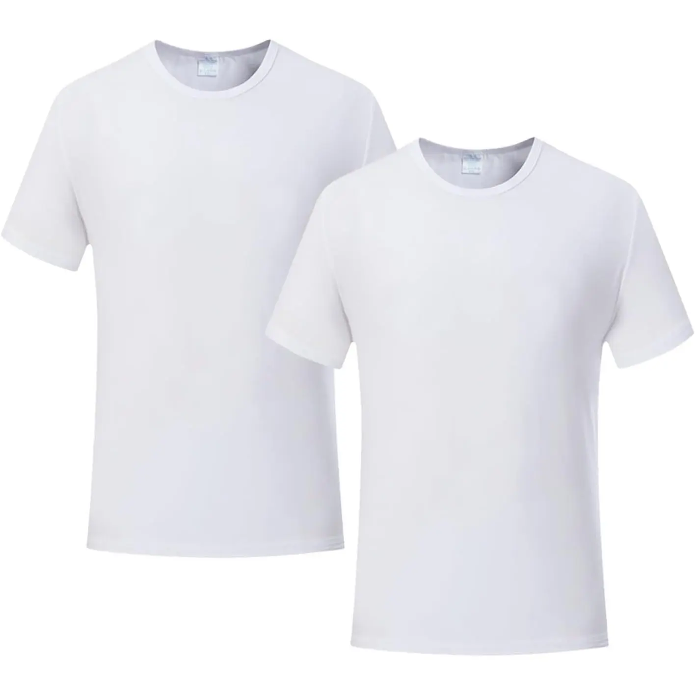 2-Pack Polyester Blank T-Shirts for Sublimation, Unisex Casual Short Sleeve Crew Neck, Breathable Fabric for Personalized DIY, Shortsleeve, Office