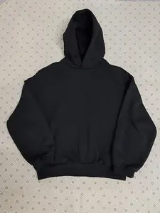 Men Unisex 2026 Fleece Black Oversized Pullover Hoodie Heavyweight Streetwear Cropped Fit Sweatshirts 2026 Breathable Soft Warm Lightweight Trendy Home Outdoor Hip Hop Jogging
