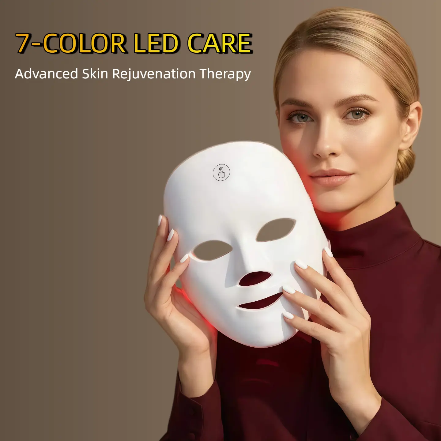Adjustable LED Photorejuvenation Mask, 7-Color LED Light Therapy Facial Device with 90-Bead Full-Face Coverage, Rechargeable Cordless Lightweight Blemishes Treatment & Soothing Home Spa Tool, Women's Daily Skincare Gift