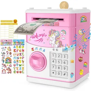 Unicorn Piggy Bank  Kids, Gifts  5 6 7 8 9 10 Year Old Girls, Kids Electronic Piggy Bank, Girls Birthday Gifts, Educational Toys  Girl Boys, Kid Money Saving Box, Mini ATM Coin Bank