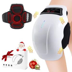 Cordless Knee Massager with Heat & Red Light, Heated Shoulder Knee Warmer Wrap with 9 Heat & Vibration Levels, Christmas Gift for Women Men
