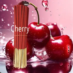 Handmade Cherry Scented Incense Sticks, Long-Lasting Artificial Wood Fragrance, Safe Indoor Outdoor Use, Ideal for Yoga Meditation Camping Travel