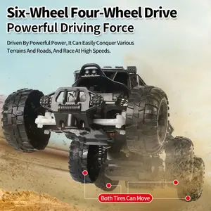 [#Summervibes]Tibibee Six-wheel alloy rock climbing remote control car, four-wheel drive off-road RC toy, all-terrain high elasticity shock absorption children's day gift, birthday gift for children over 3 years old(28×18×10cm)