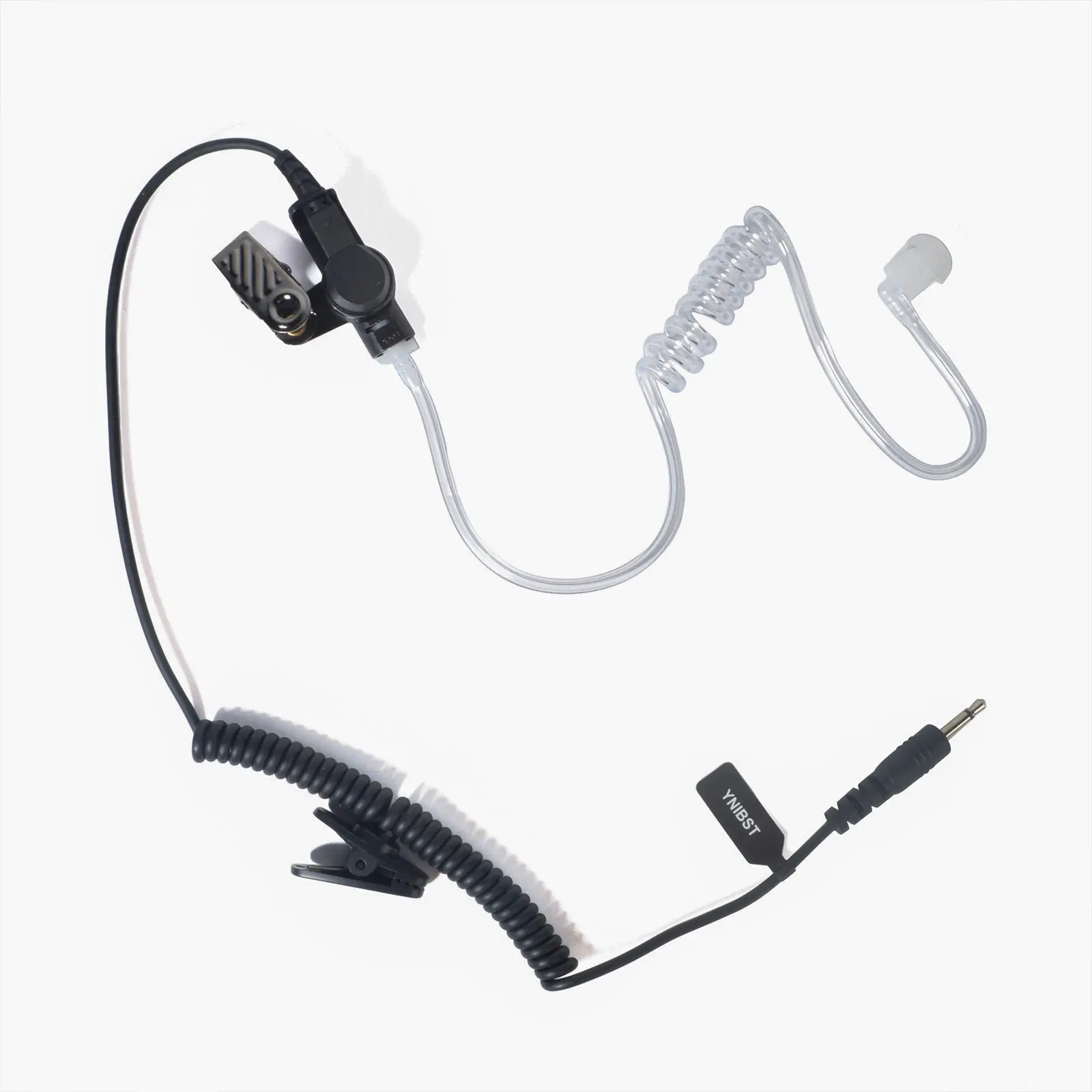 YNIBST 2.5mm Listen Only Surveillance Earpiece, Clear Acoustic Tube Walkie Talkie Headset Compatible with Two Way Radio & Speaker Mic Jack for Police Security Law Enforcement