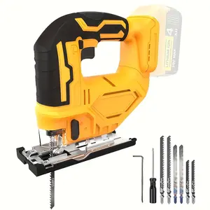 Cordless Jigsaw, Electric Saw Tool Compatible With Dewalt 20V Battery, LED Working Light & Safety Button, 4 Blades, Tool-Less Blade Change For Wood Metal Cutting (Tool Only, Battery NOT Included)