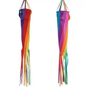 In the Breeze Spinsocks -- Colorful Spinning Windsocks for Outdoor Décor, Kite Line Laundry -- Bold, Applique Construction with Spinning Effect