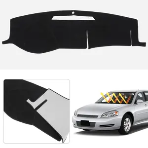 Canvcle Custom Fit Dash Mat for Chevy Impala 2006-2013 & Impala Limited 2014-2016 Non-Slip Dashboard Cover UV Protection Anti-Glare Sunshade Black Car Accessories