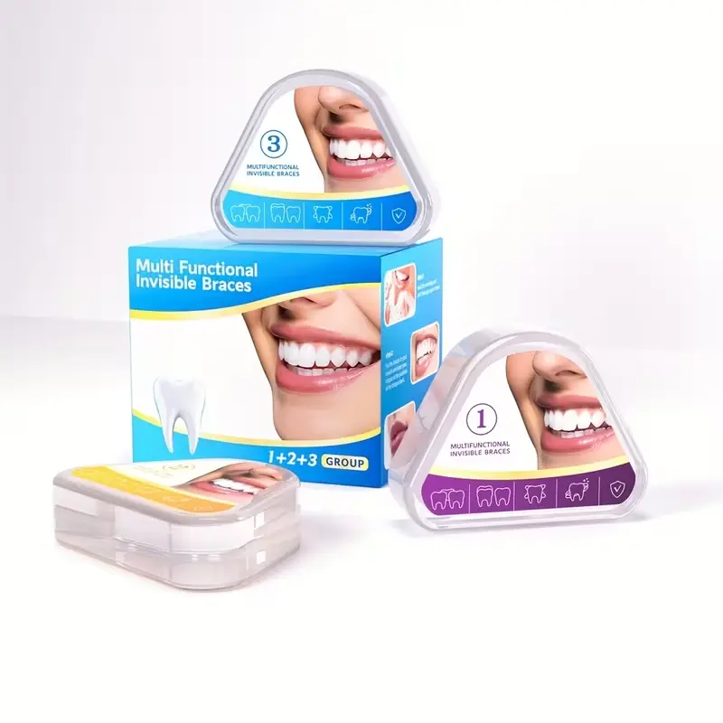3-Stage Progressive Oral Orthodontic Braces Trainer Set - Lightweight Dental Aligners for Kids&Adults, Teeth Straightening, Jaw Alignment, Perfect Smile (Nightwear Compatible)