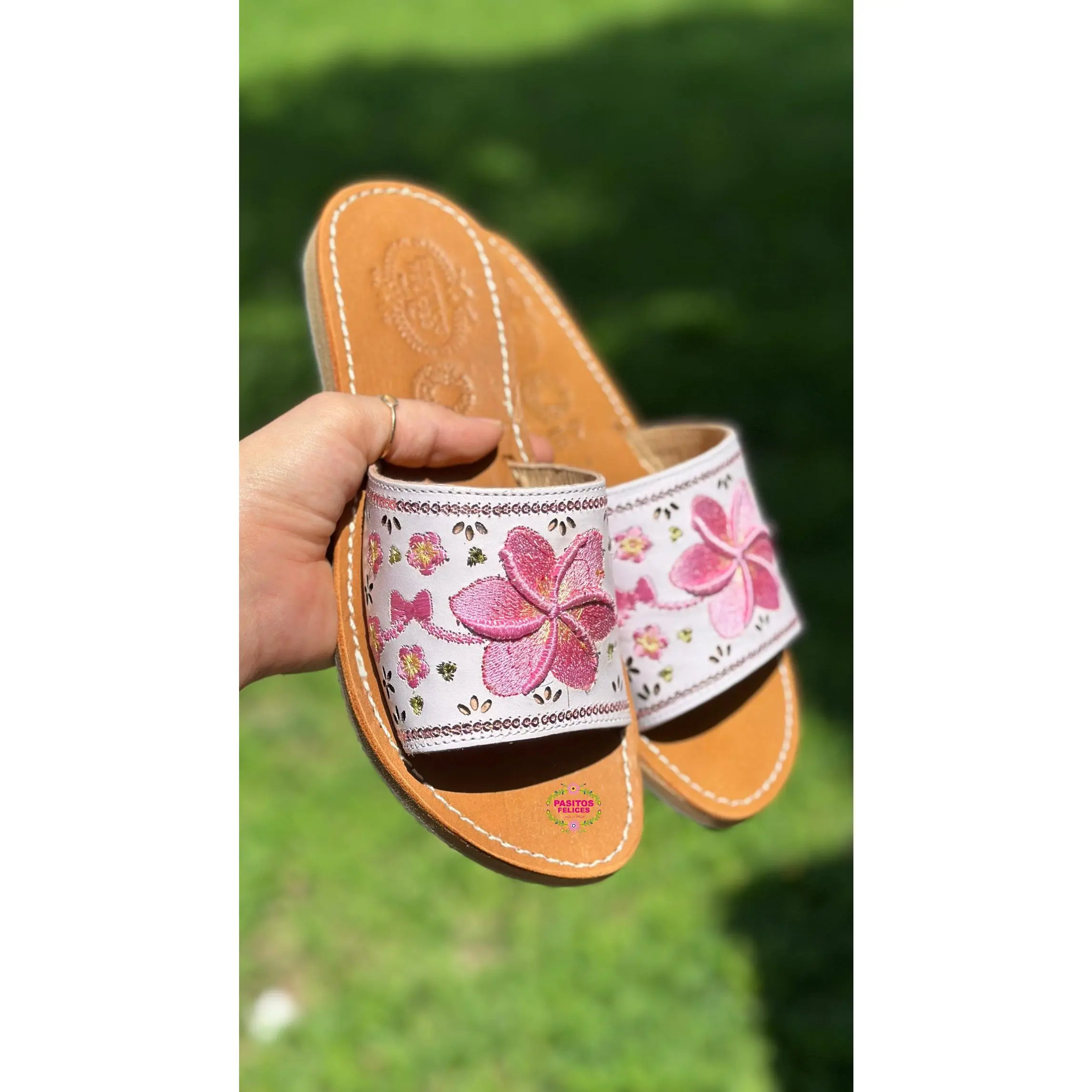 Pink Pani- Mexican plumeria Frangipani Sandals