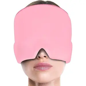 Headache Relief Cap, Migraine Ice Pack Mask Products, Women Cooling Gel Hat, Face Cold Compress Head Wrap,One Size Fits All Headache Cap with Reusable Ice Gel Pack for Puffy Eyes, Stress Relief*2025MS