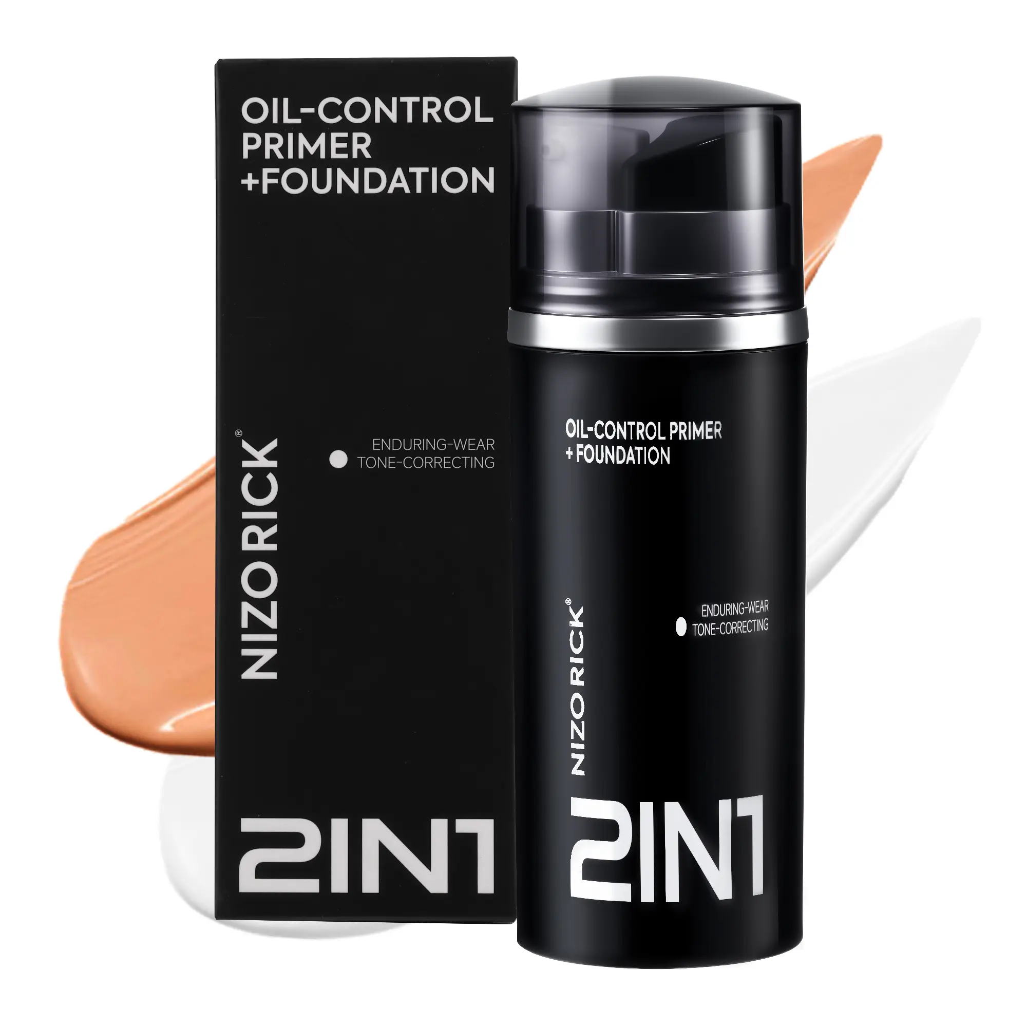 Oil Control Primer + Foundation 2 in 1 | Long Lasting Matte Makeup, Pore Minimizing, Smooth Base for Oily Skin Concealer Cosmetic Light