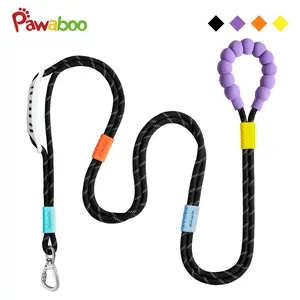 Pawaboo Hands Free Dog Rope Leash, Adjustable Waist , Crossbody Rope with Explosion-Proof Handle, Lockable Metal Clip,(66.87'' x 0.39'' x 0.39'')