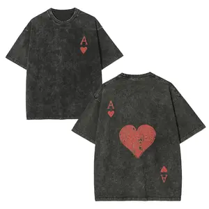 Men's Round Neck American Street Style Loose Letter Print T-Shirt