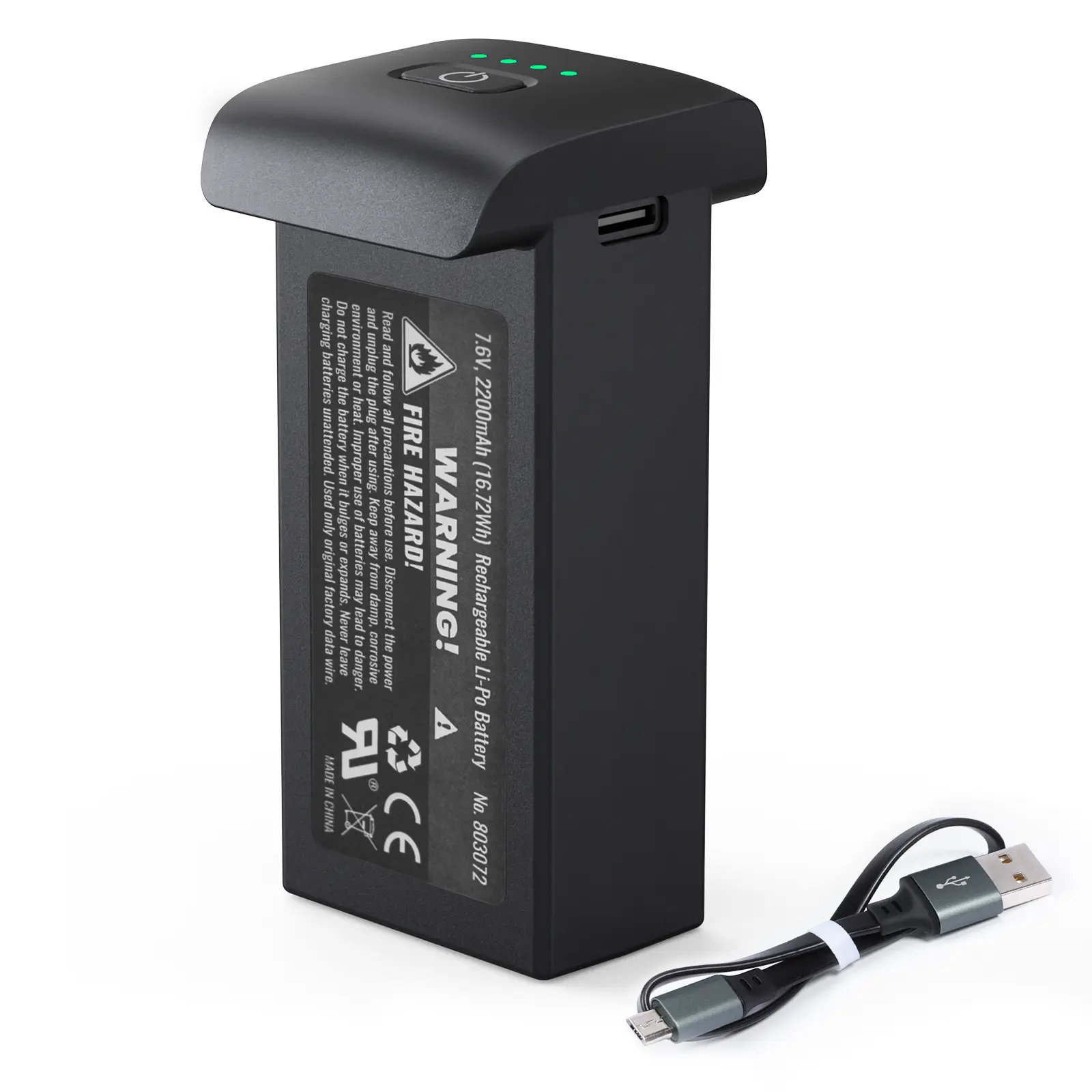 Ruko Intelligent Flight Battery Replacement for U11MINI Drone, 7.6V 2200mAh Li-Polymer Rechargeable Battery
