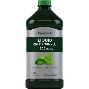 Piping Rock Liquid Chlorophyll 100mg | 16 oz | Mint Flavor | For Women & Men | Vegan, Non-GMO, and Gluten Free Formula