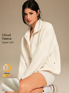 GLOWMODE Cozy Thick Polar Fleece Soft Warm Relaxed Fit Elastic Hem Long Sleeve Jacket With Multi Pockets Daily Casual Winter UK