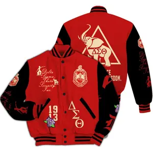 Delta Sigma Theta Varsity Jacket, Crimson Red Delta Legacy Jacket 1913 Sorority Jacket 29925PH4