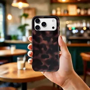 Amzfield Tortoise Shell Leopard Amber Print MagSafe Magnetic iPhone Case Cute Aesthetic Shockproof 2-in-1 Hybrid Protective Cover for Women