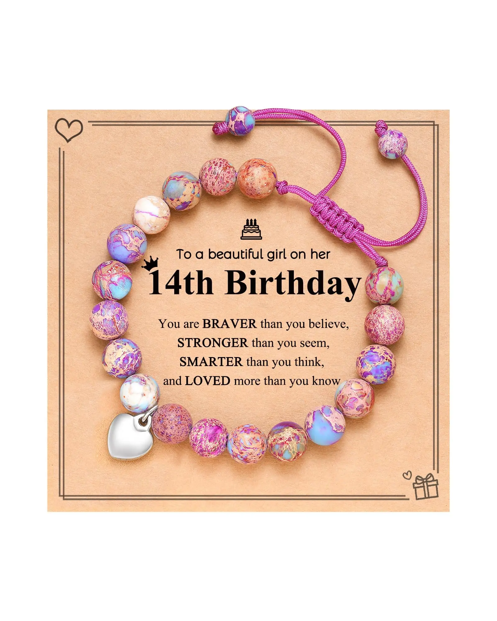 Happy 8th/9th/10th/11th/12th/13th/14th Birthday Gifts for Girls Bracelet