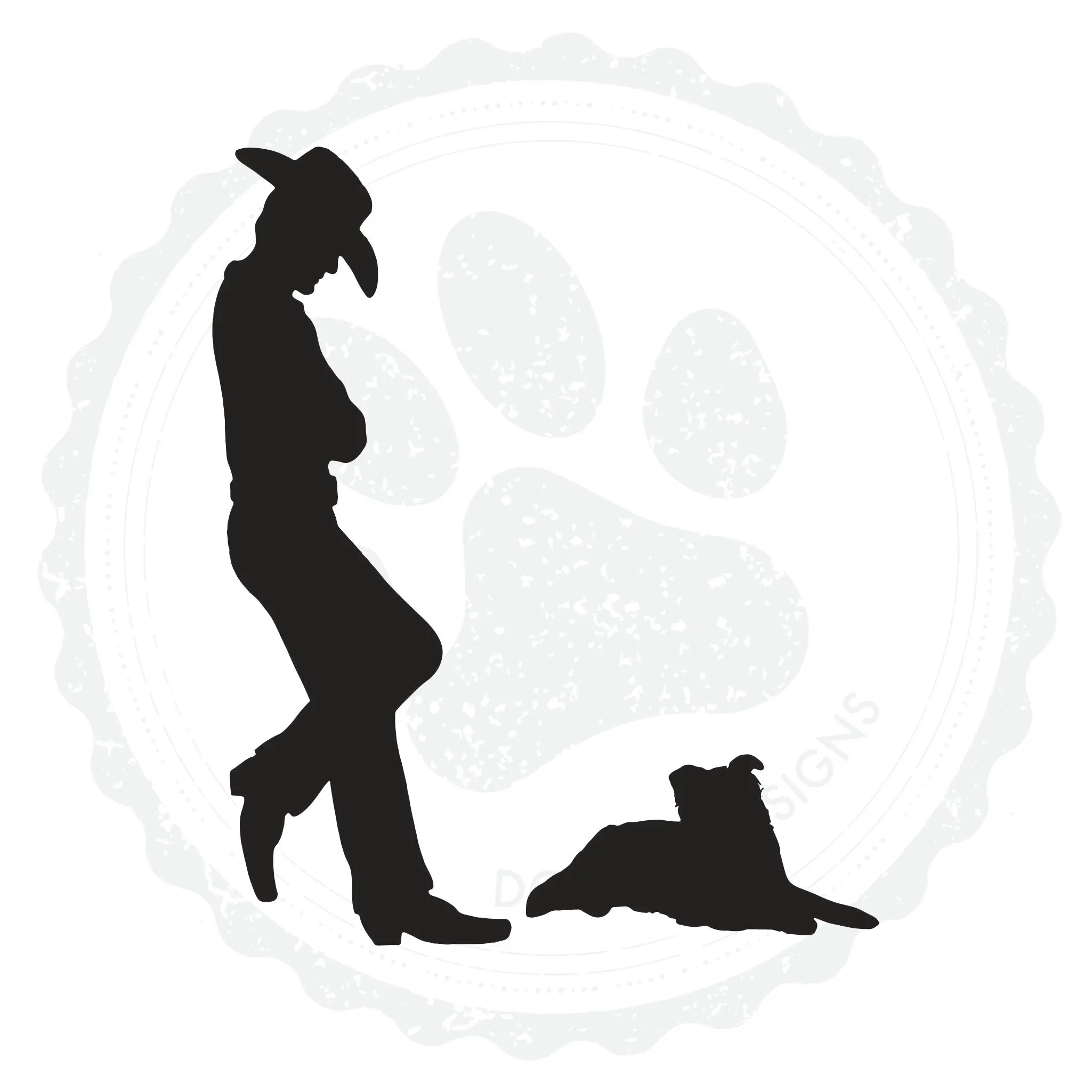 Cowboy & Border Collie Animal Print Vinyl Car Sticker - Custom Color, Long-Wearing, Self-Adhesive, Removable Truck Decals for Vehicles, Western Car Accessories, Ranch Life Exterior Decor