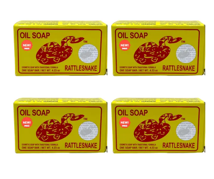 Jabon De Aceite Vibora De Cascabel Rattlesnake Oil Soap Bar, Exfoliating Acne Treatment for All Skin Types, Nourishing & Biodegradable Body Care for Face & Body, 4 Pack (140g per bar), Cleansing Soap, Gentle, Glycerin, Scented