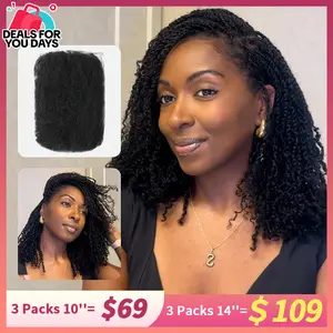 QVR Natural Black Afro kinky Bulk Hair Extensions For Braiding Dreadlock Human Hair #SummerWins #DealsForYouDays