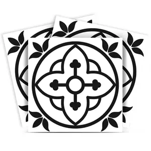 360 stand 12x12 in. Tulipa White & Gray Vinyl Peel & Stick Removable Tiles Sticker, Stick on Backsplash Decoration Sticker for Kitchen, Decorative Home Decor Supplies