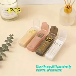 Mini Portable Storage Boxes Set (random Colors), Plastic Small Parts Organizer for Travel Toothpicks Floss Pills Jewelry, Essential Daily Use