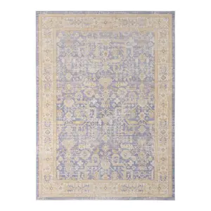 HomeRoots 531983 5 x 7 ft. Lavender & Blue Floral Power Loom Rectangle Area Rug