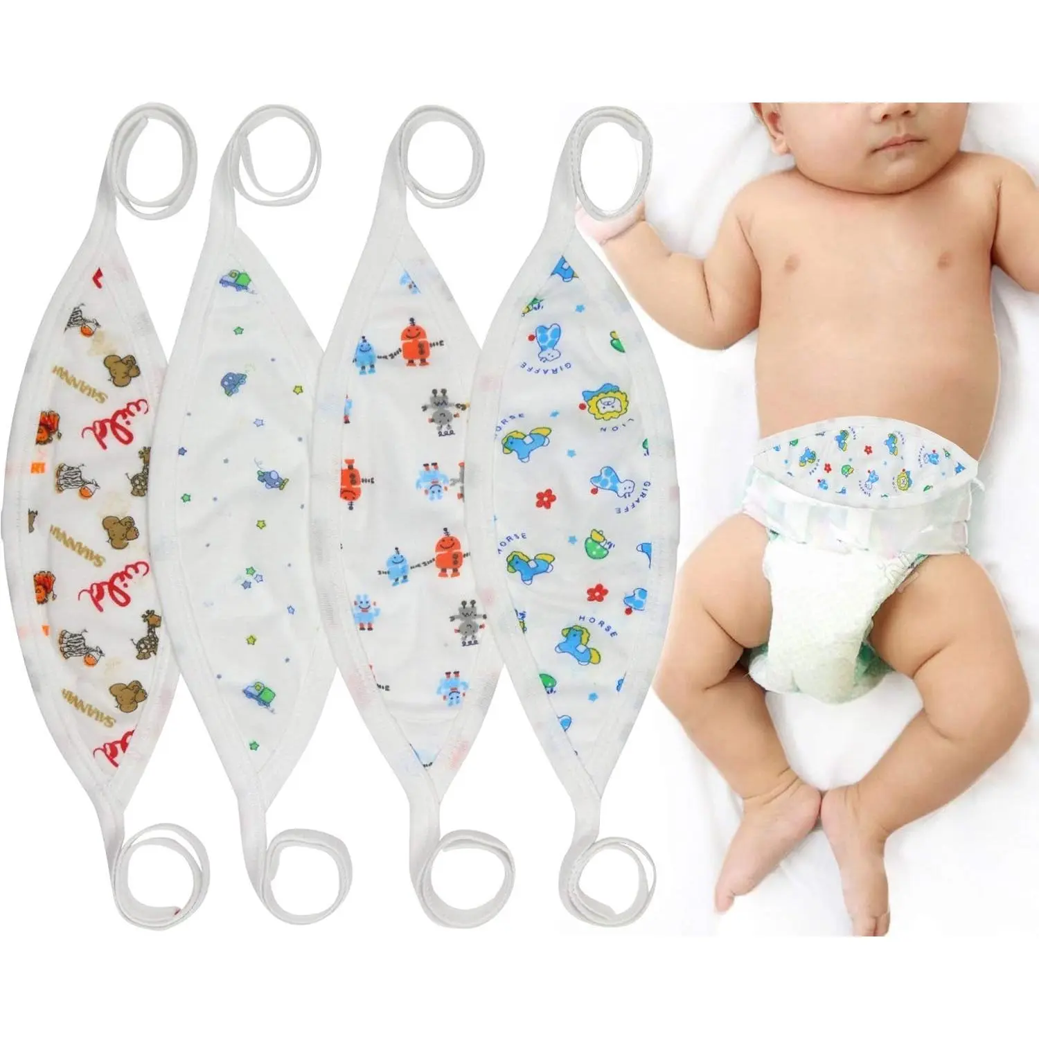 Babies' 4-Pack Comtable Newborn Baby Belly Binder - Boy - One Size