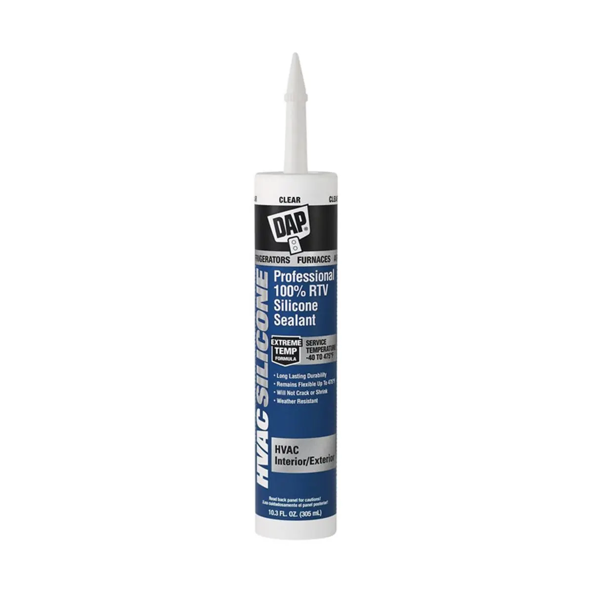 Dap 1696475 10.3 oz Hvac Silicone 100 Percent Rtv Silicone Sealant Clear